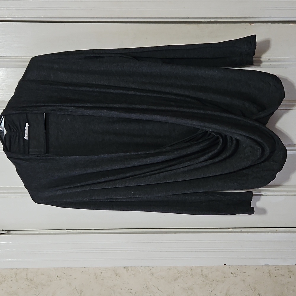Free to Live Long Sleeve Nursing Top Lightweight Cardigan Charcoal Gray XL
